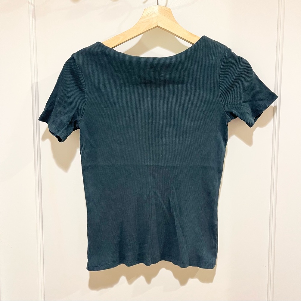 ⭐️ Zara Trafaluc Teal Knit Short Sleeve Top S